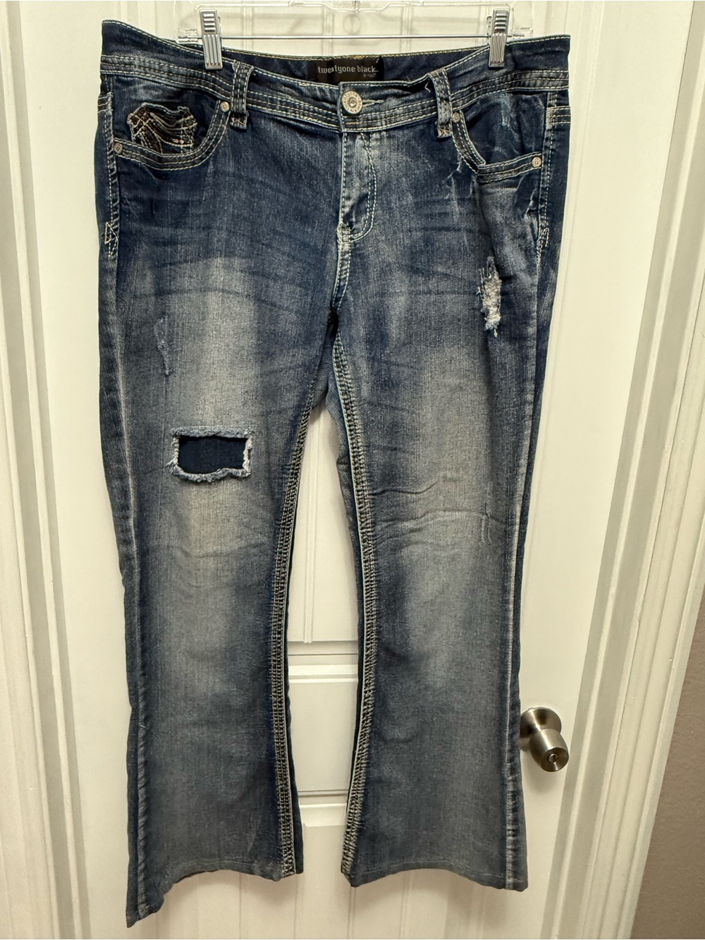 TwentyOne Black by Rue 21 Curvy Low Rise Jeans Dark Blue Size 15/16 (52-4)